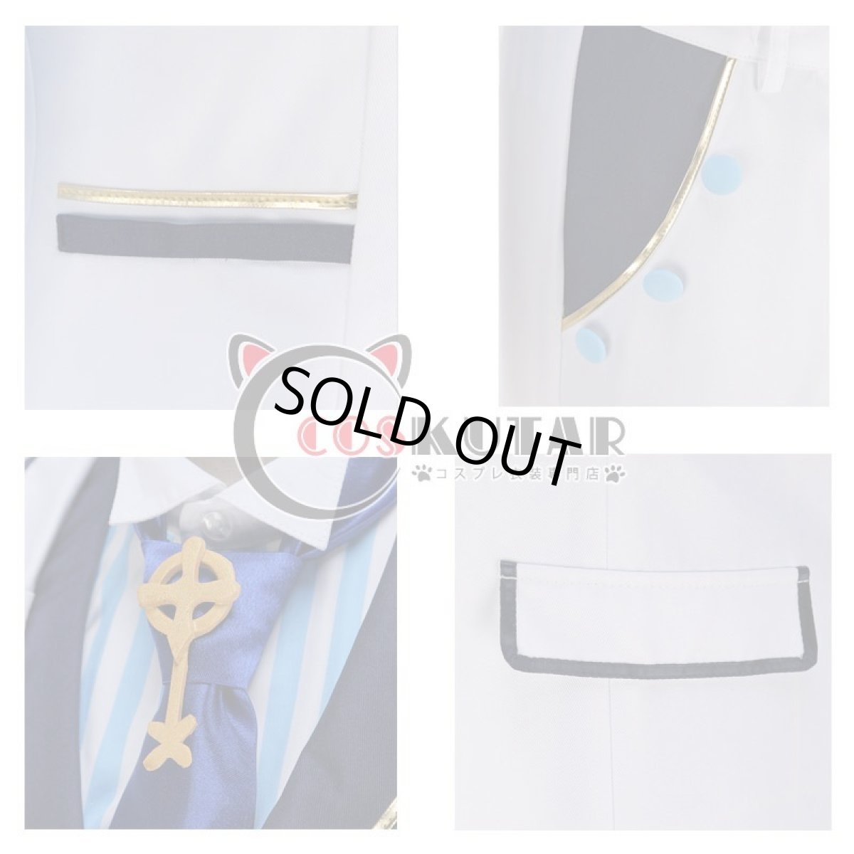 画像9: Fate/Grand Order FGO 白亜の薔薇 ホワイトローズ アーサー・ペンドラゴン コスプレ衣装 (9)