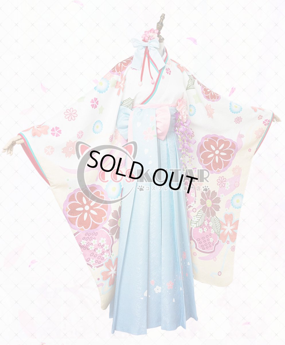 画像2: Fate/Grand Order FGO マシュ・キリエライト コスプレ衣装 正月礼装 概念礼装 いろはにほへと 和服 (2)