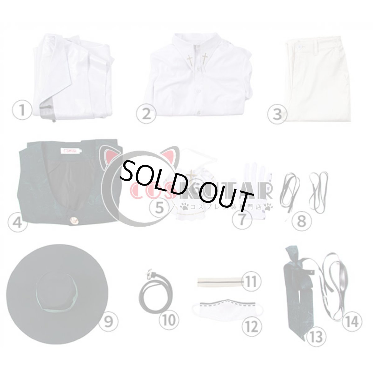 画像13: 第五人格 IdentityV 仲夏茶会 納棺師 イソップ・カール コスプレ衣装 (13)