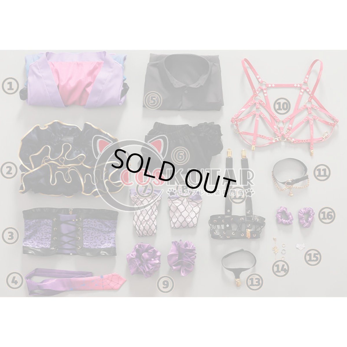 画像26: バーチャルYouTuber VTuber にじさんじEN XSOLEIL Meloco Kyoran 狂蘭メロコ コスプレ衣装 (26)