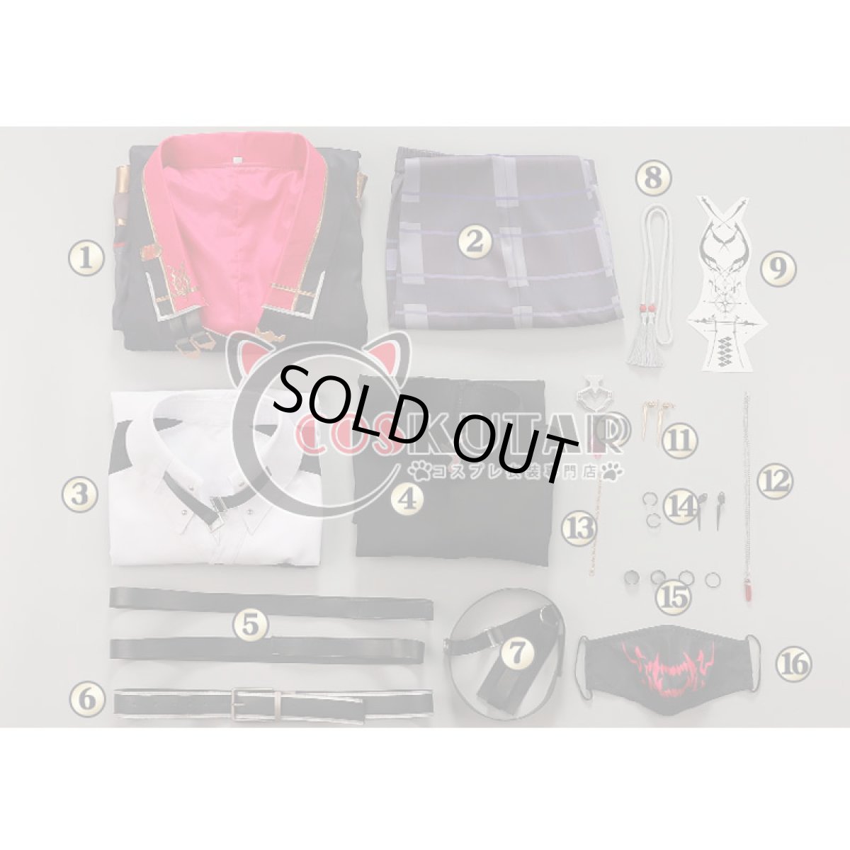 画像15: バーチャルYouTuber VTuber にじさんじEN XSOLEIL Ver Vermillion ヴェール ヴァーミリオン コスプレ衣装 (15)